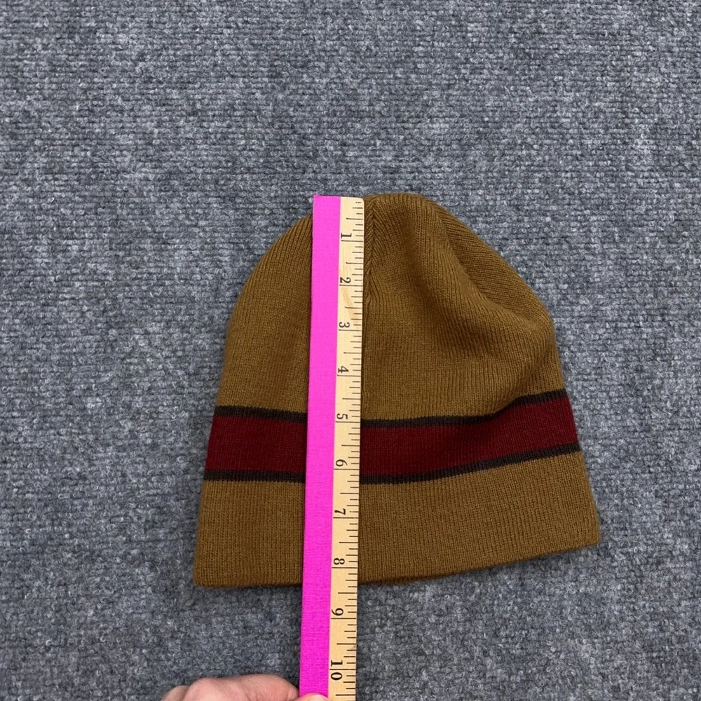 Carhartt A365 Striped Knit Hat Men One Size Brown Beanie Embroidered Workwear